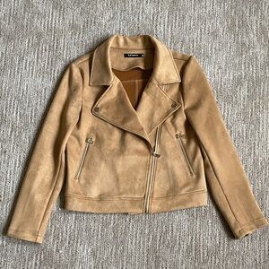 Camel Suede Moto Style Jacket